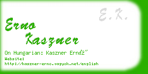 erno kaszner business card